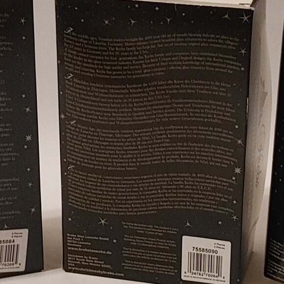 ELEGANT GLASS KREBS Ornament Lot of 3 boxes Swirl Ornament Bulb Ornament Matte - Picture 9 of 9